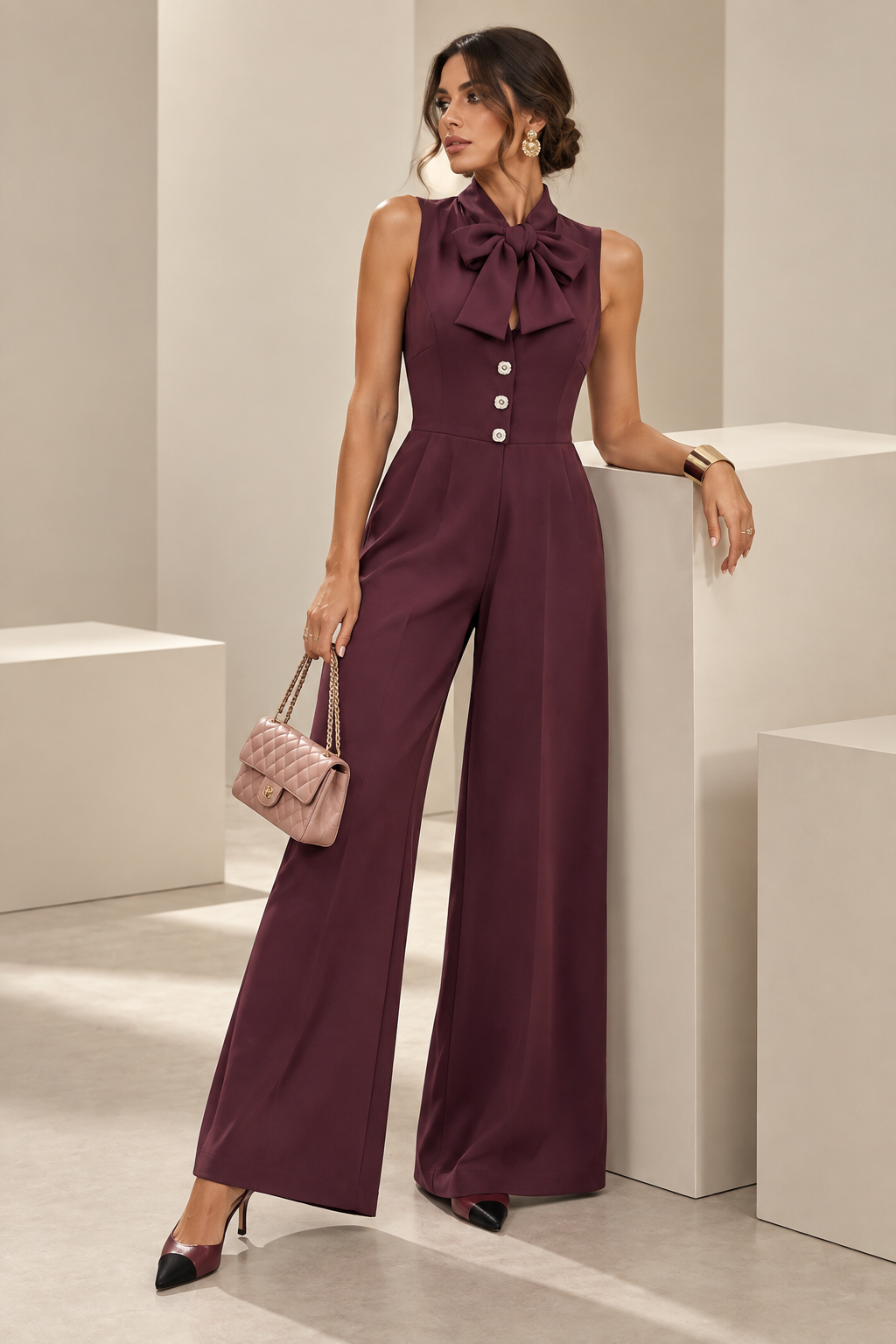Jumpsuit Lavinia con Fiocco al Collo