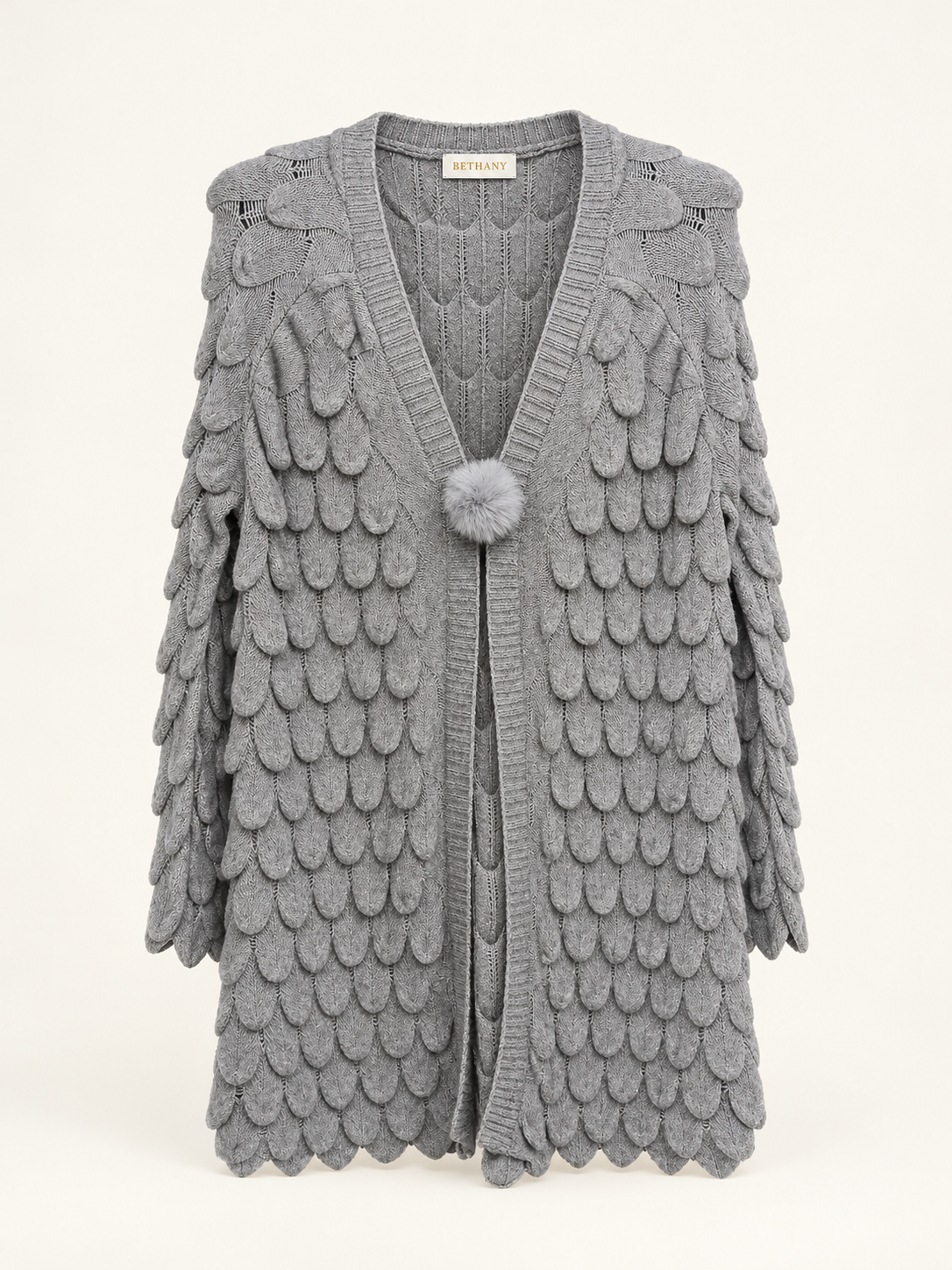 Cardigan Audrey con Lavorazione a Petali 3D