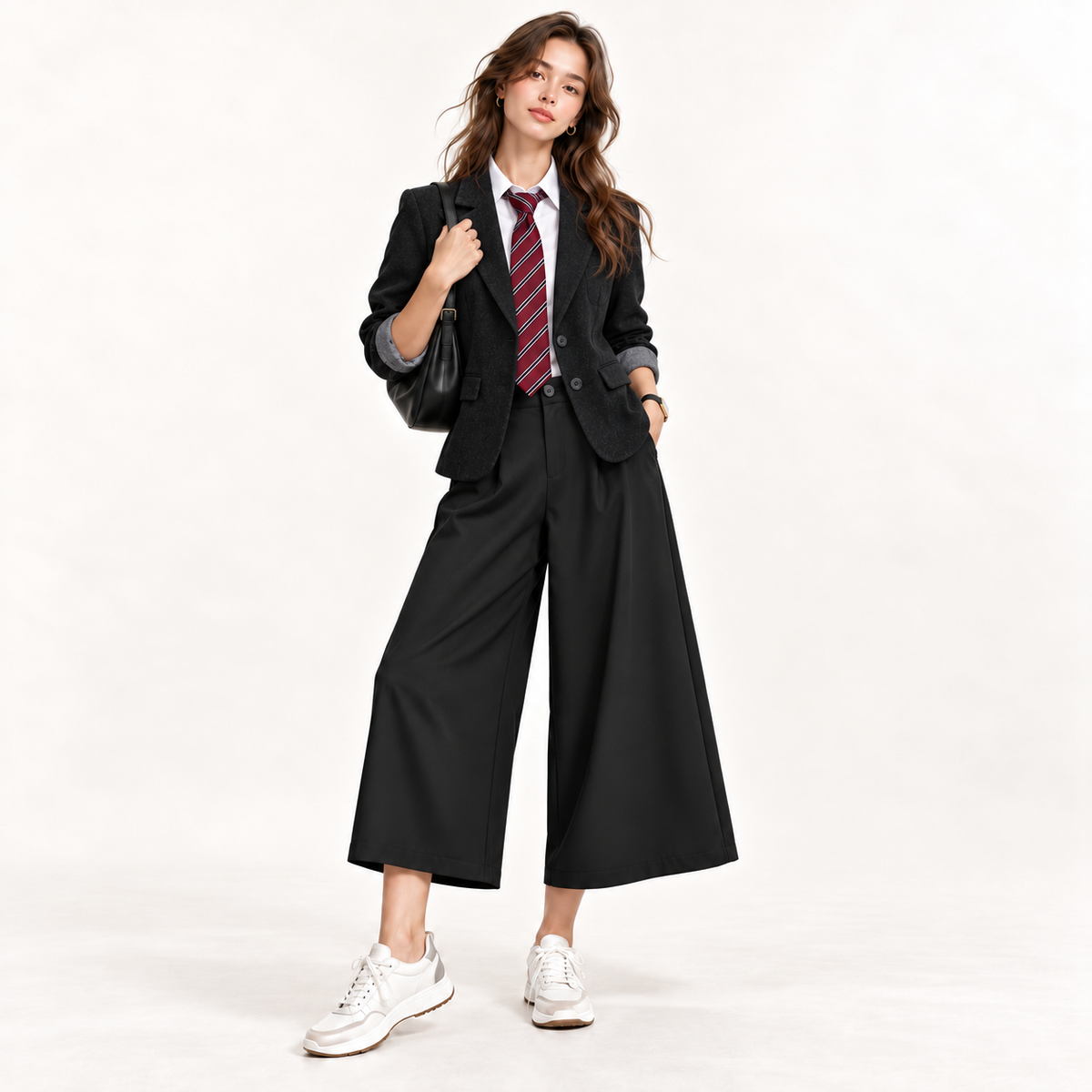 Pantalone Grace a Palazzo con Vita Alta e Pinces