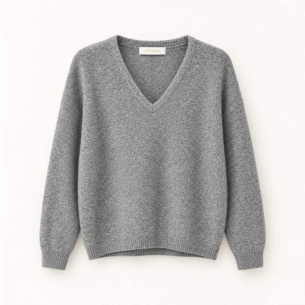 Pullover Noémie in Morbida Maglia con Scollo a V e Maniche Lunghe