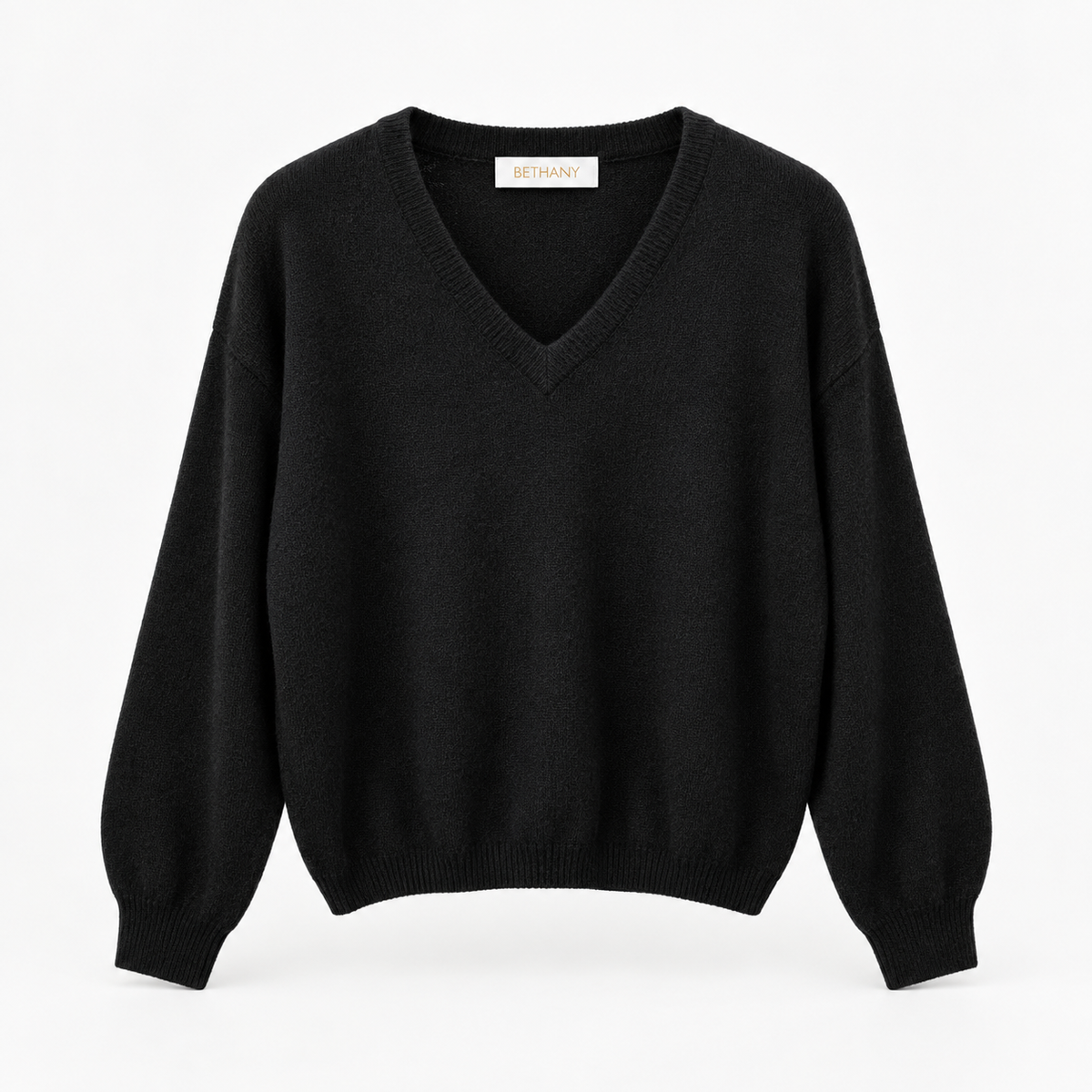 Pullover Noémie in Morbida Maglia con Scollo a V e Maniche Lunghe
