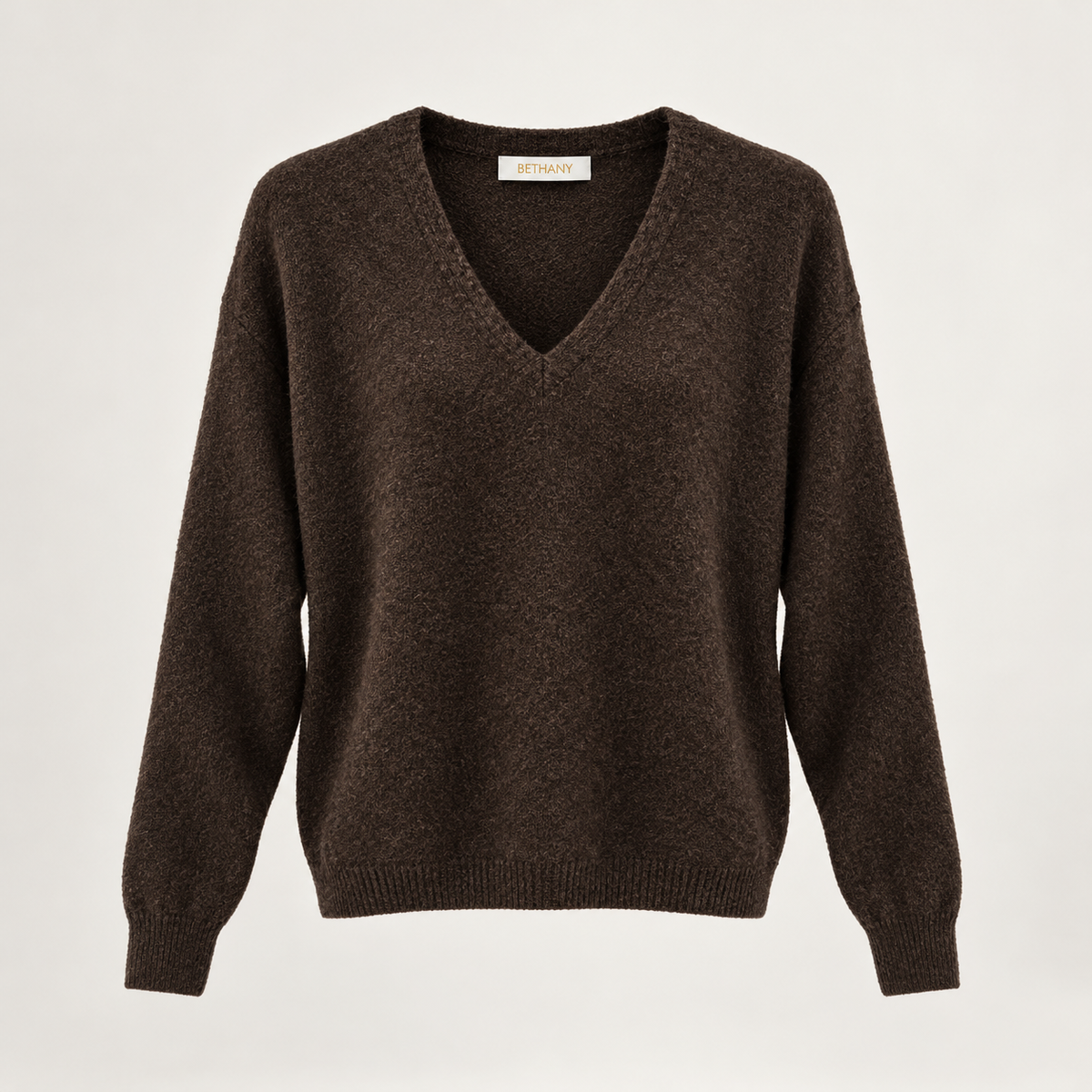 Pullover Noémie in Morbida Maglia con Scollo a V e Maniche Lunghe