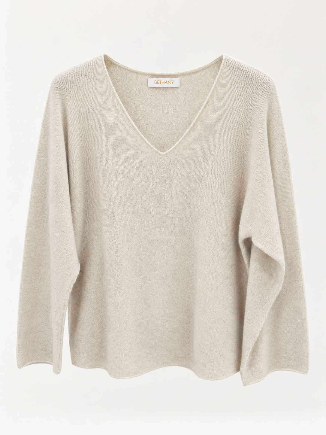 Maglia Sienna  in Maglia Morbida con Scollo a V e Maniche Lunghe
