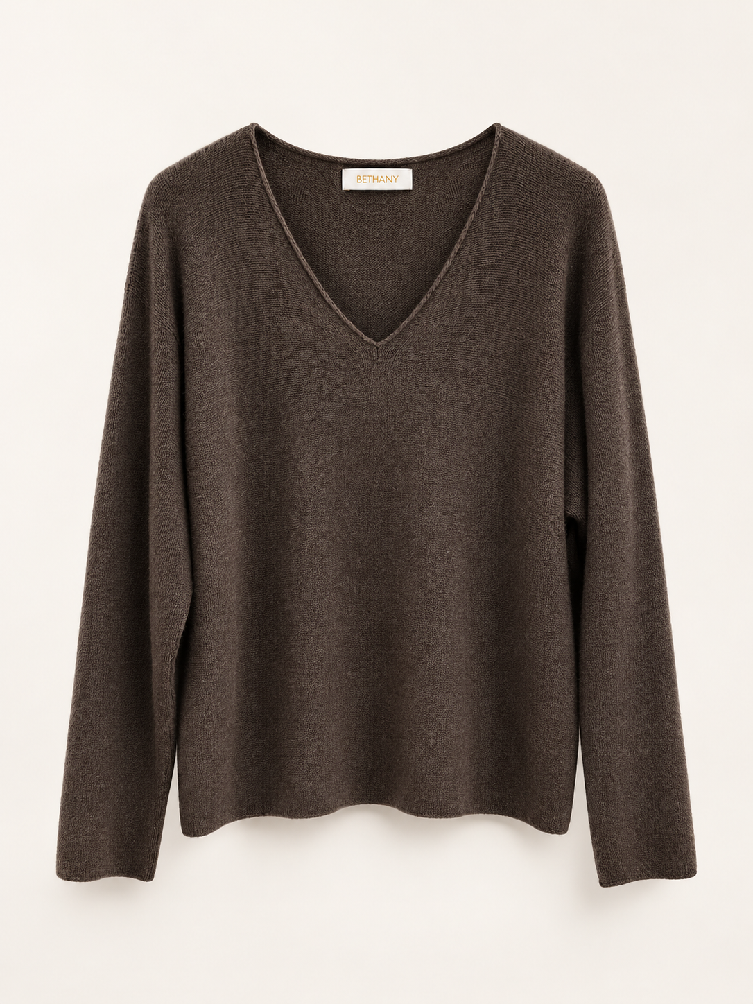 Maglia Sienna  in Maglia Morbida con Scollo a V e Maniche Lunghe