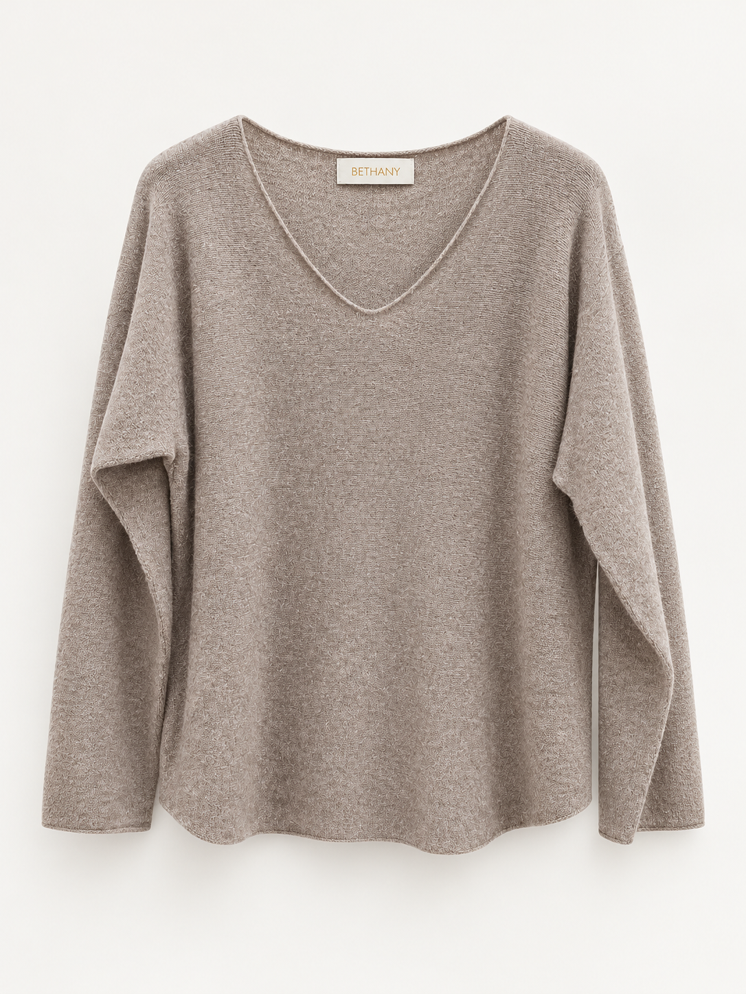 Maglia Sienna  in Maglia Morbida con Scollo a V e Maniche Lunghe