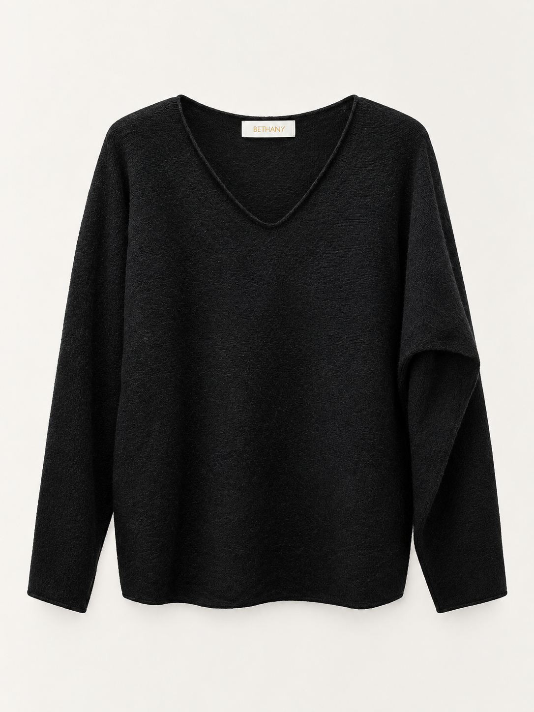 Maglia Sienna  in Maglia Morbida con Scollo a V e Maniche Lunghe