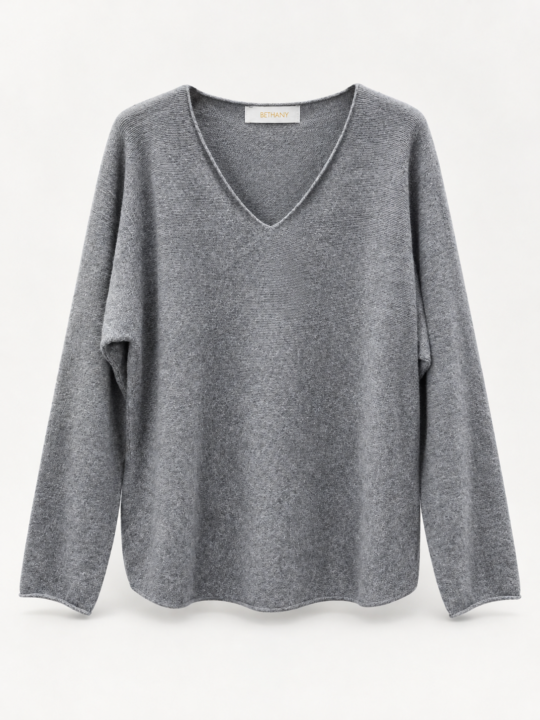 Maglia Sienna  in Maglia Morbida con Scollo a V e Maniche Lunghe