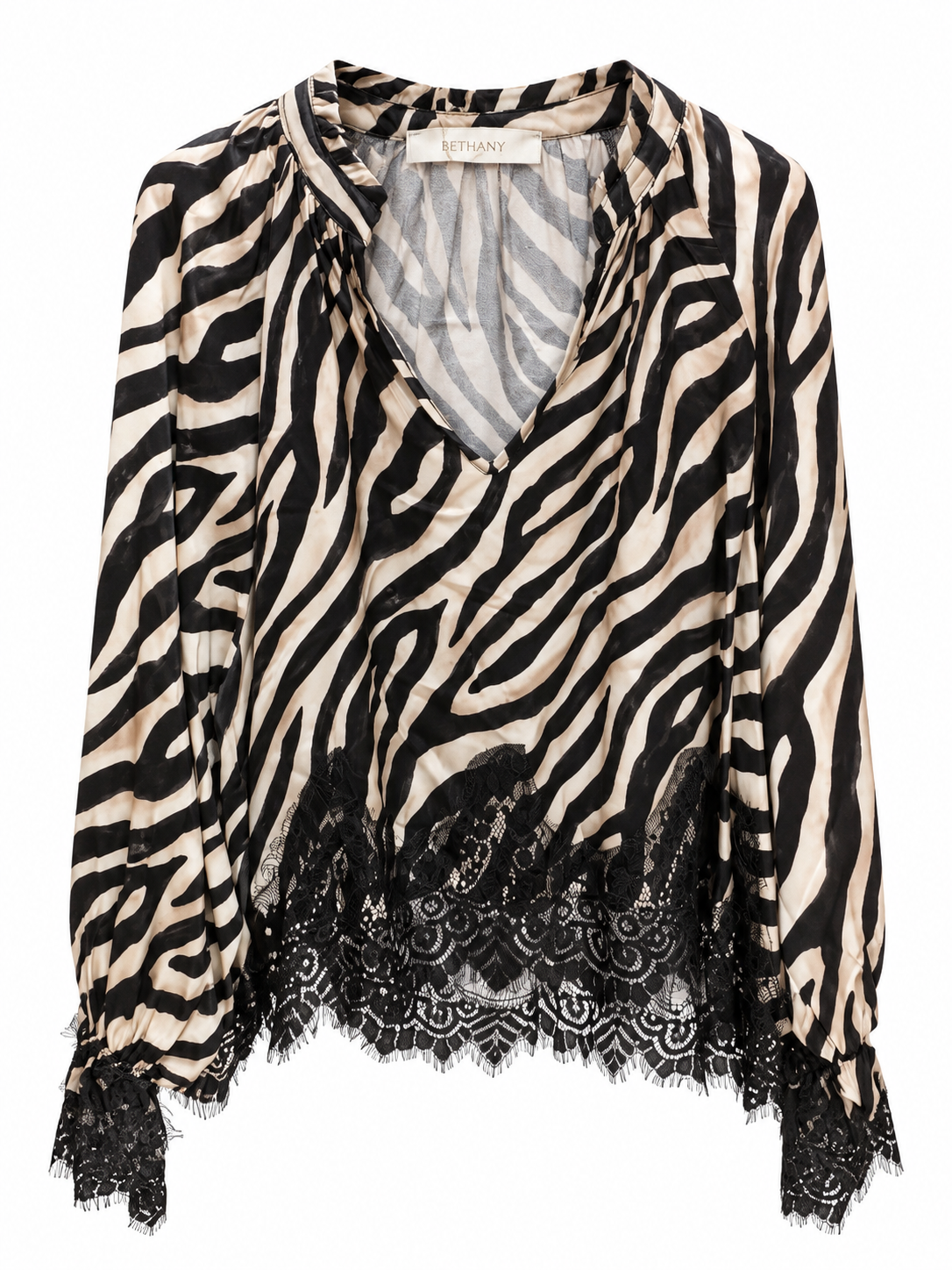 Blusa Ginevra Animalier con Pizzo