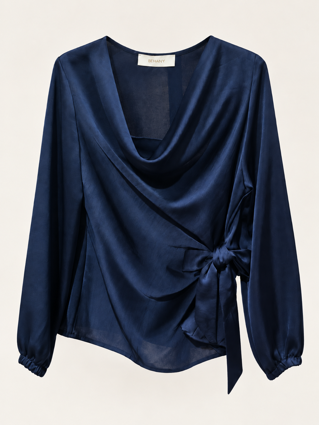 Blusa Satin Alessia con Nodo