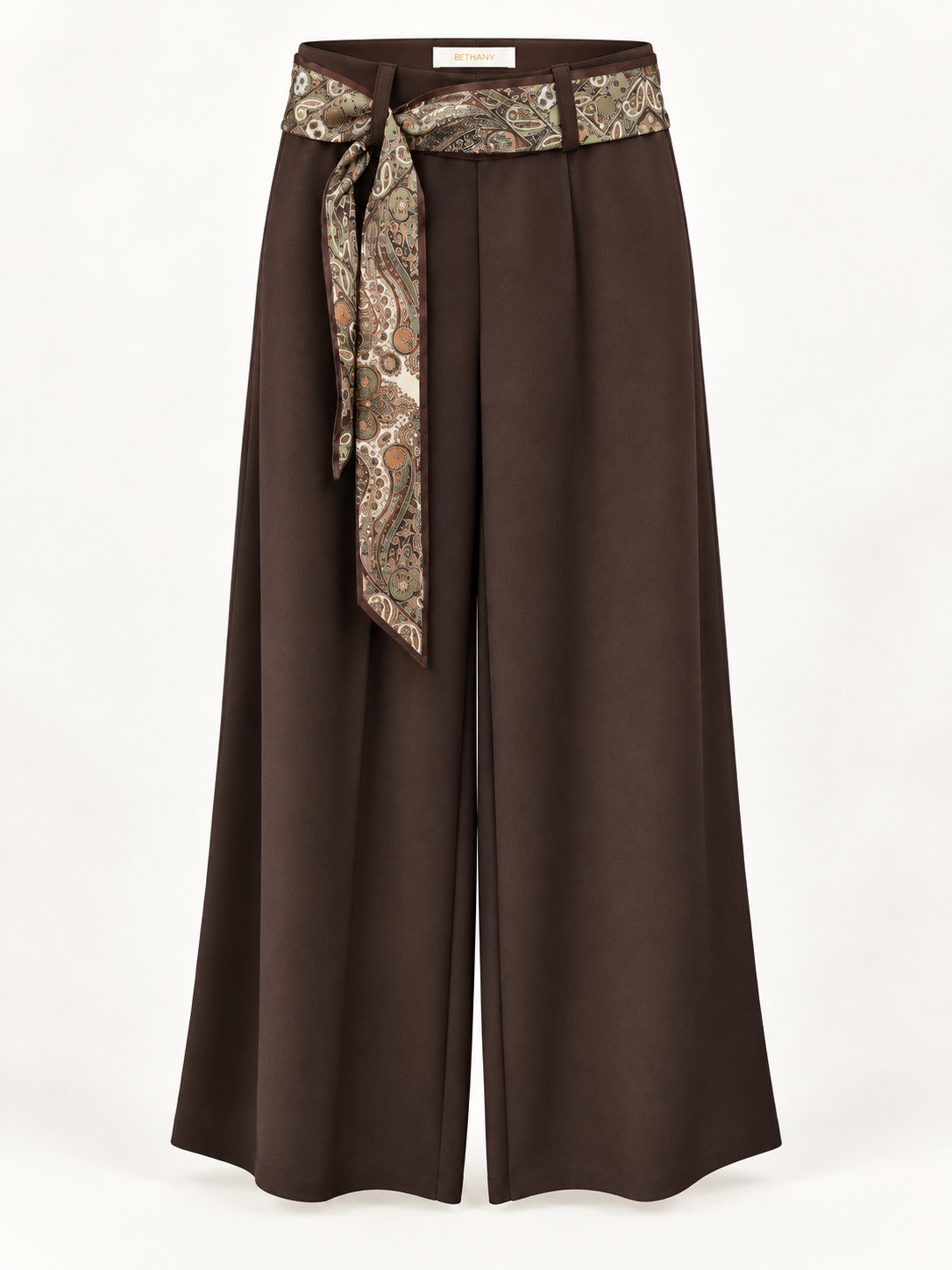 Pantalone Palazzo Asya – con Foulard Fantasia e Risvolto