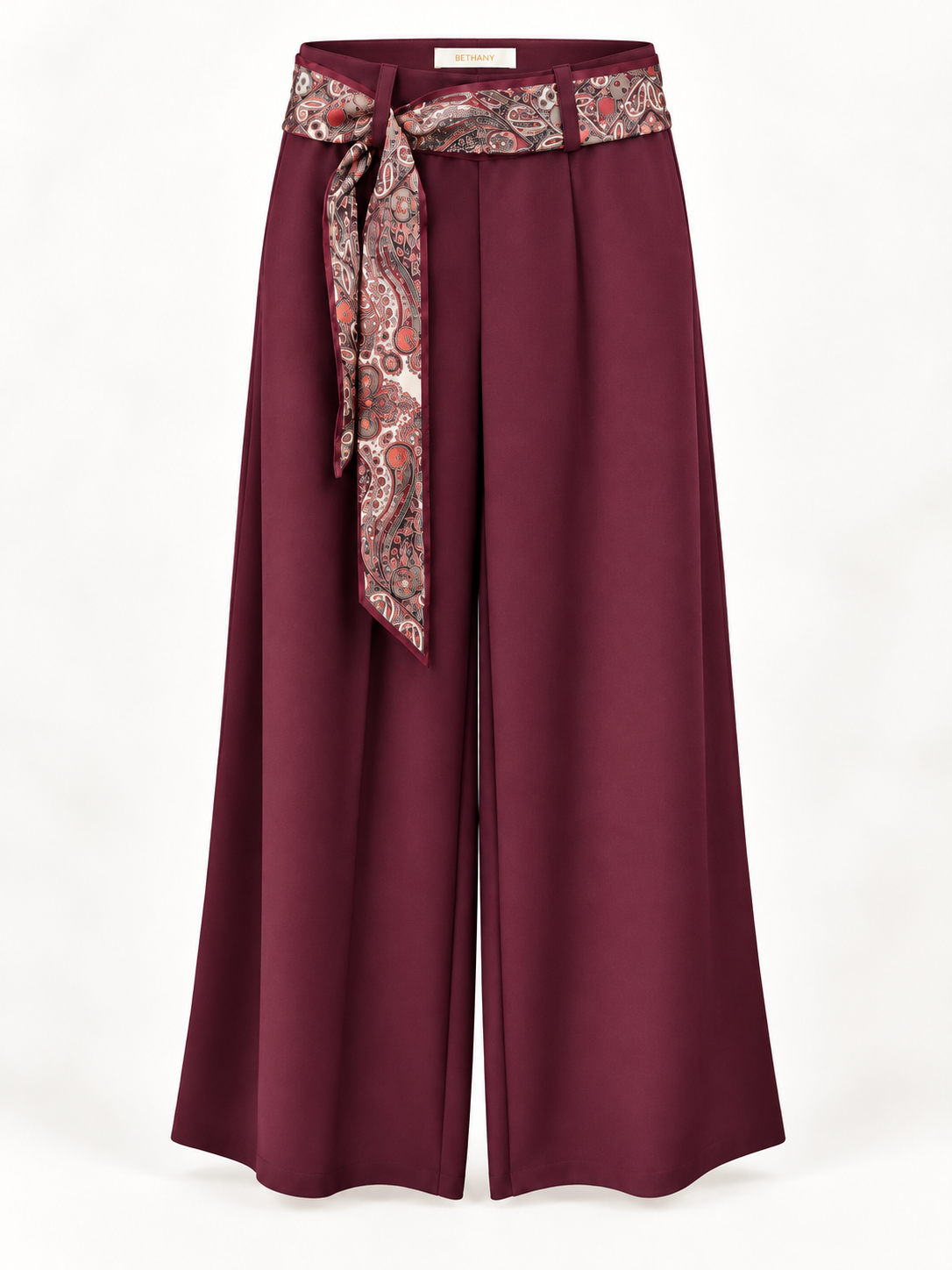Pantalone Palazzo Asya – con Foulard Fantasia e Risvolto