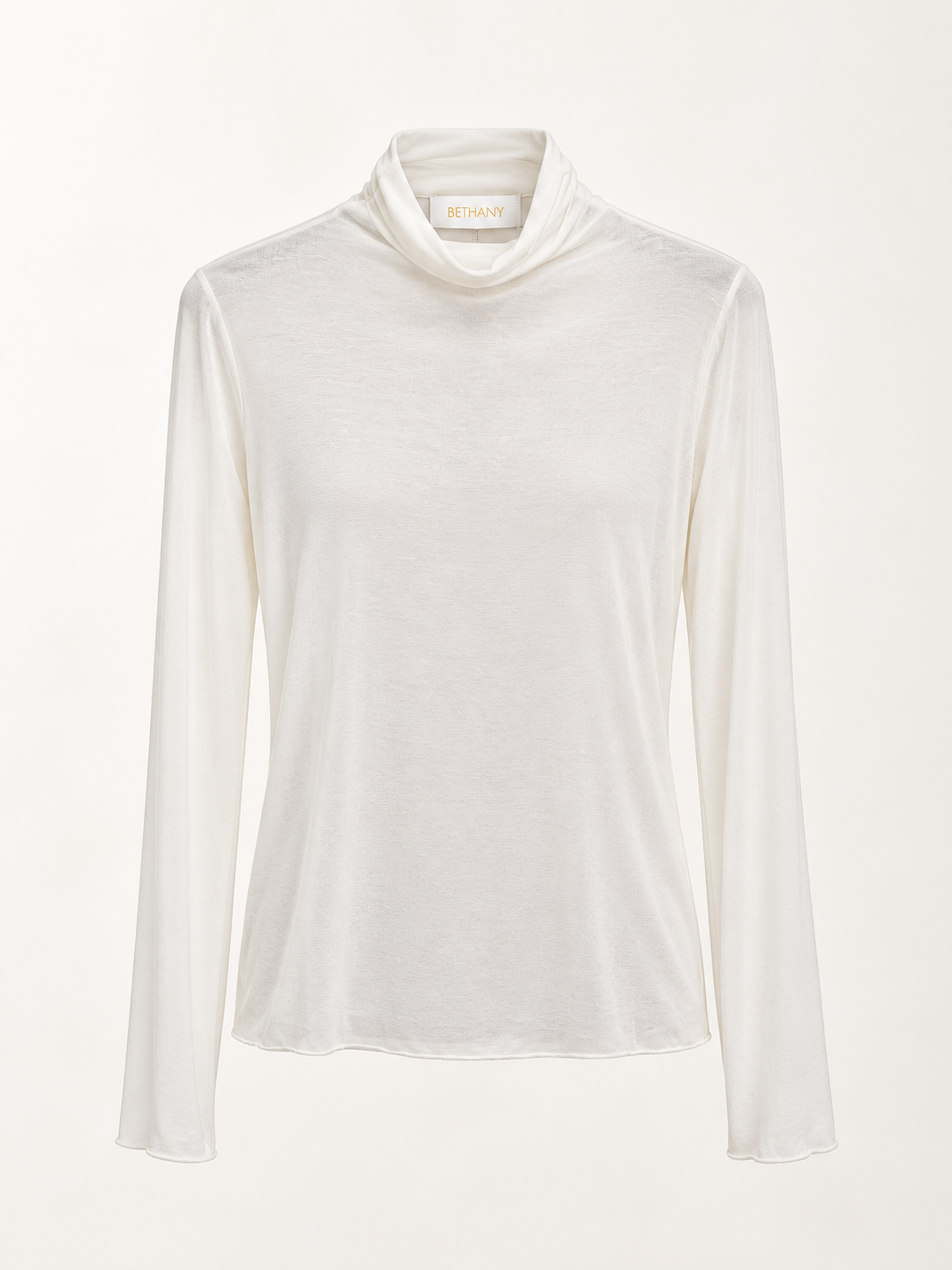 Maglia Helena con Collo Morbido a Ciambella e Maniche Lunghe