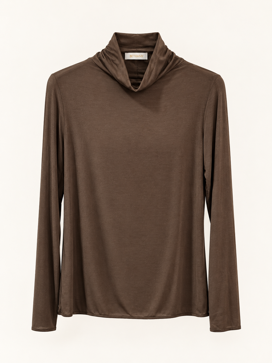 Maglia Helena con Collo Morbido a Ciambella e Maniche Lunghe
