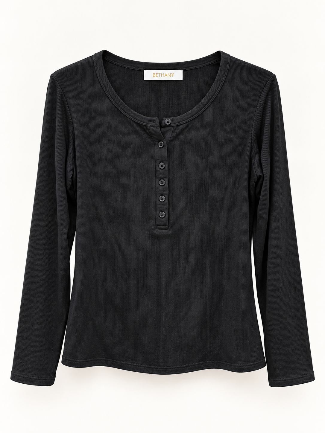 Maglia Nala a Costine con Bottoni e Maniche Lunghe