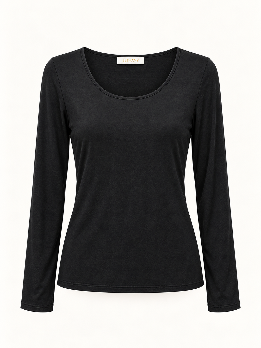 Maglia Farah con Scollo Rotondo Ampio e Maniche Lunghe – Basic Elegante