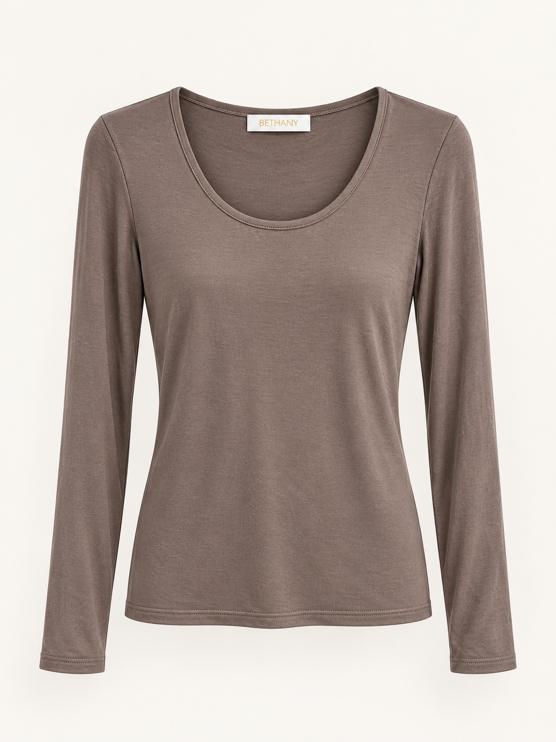 Maglia Farah con Scollo Rotondo Ampio e Maniche Lunghe – Basic Elegante