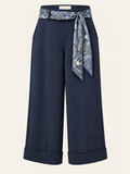 Pantalone Amira a Palazzo con Foulard Fantasia e Risvolto – Casual Chic