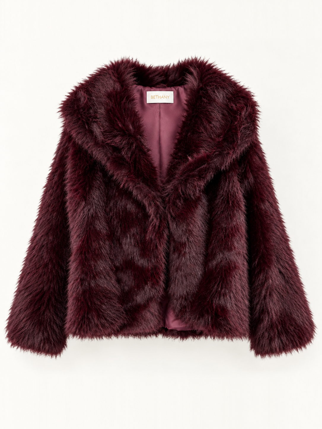 Pelliccia Eco-Fur Colette con Collo Ampio