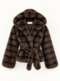 Visone Eco-Fur Coco con Cintura in Vita