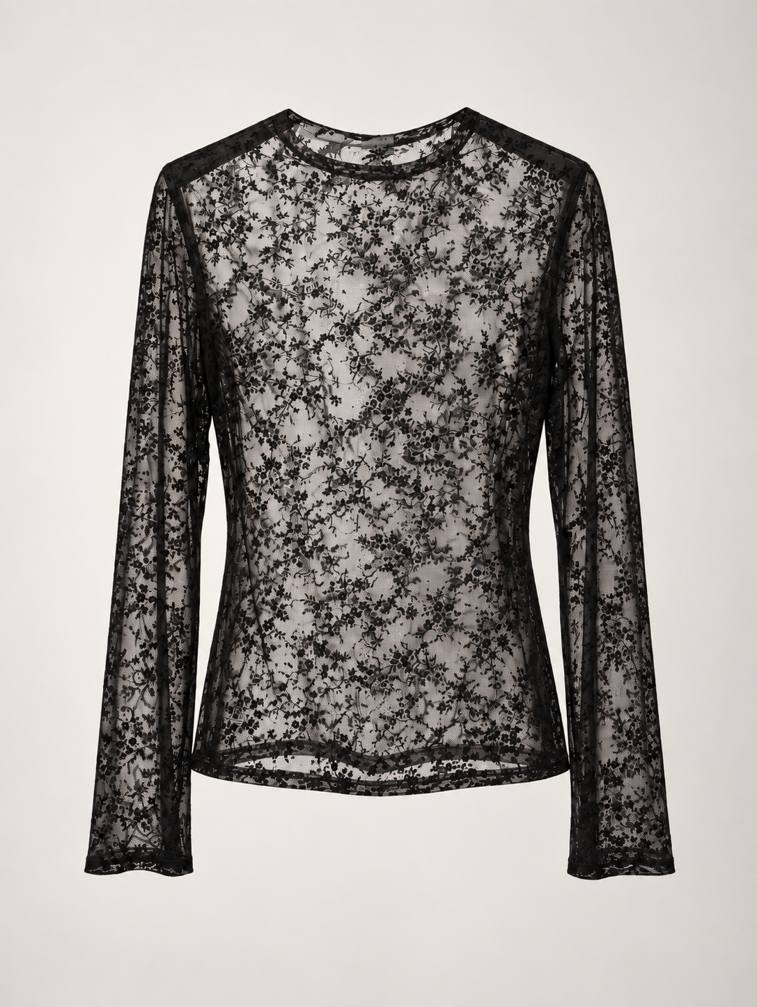 Maglia Arielle in pizzo trasparente e floreale