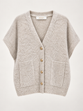 Cardigan Elara in Maglia con Bottoni Dorati e Tasche