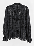 Blusa Katy Trasparente Floreale con Fiocco