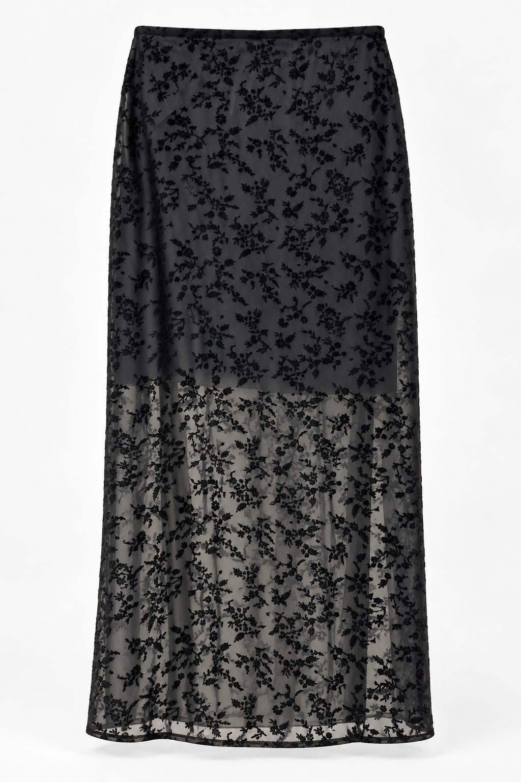 Gonna Arianna Midi in Tulle Floreale Trasparente