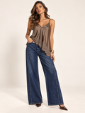 Top Satin Asimmetrico con Pizzo Macramè