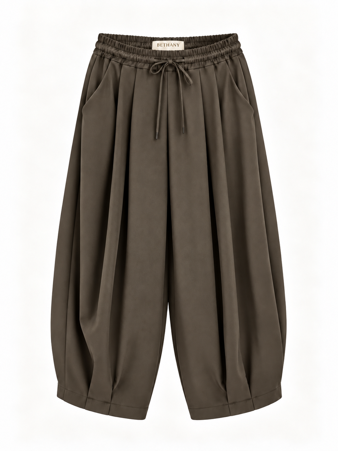 Pantaloni  Balloon a Vita Alta con Elastico e Coulisse