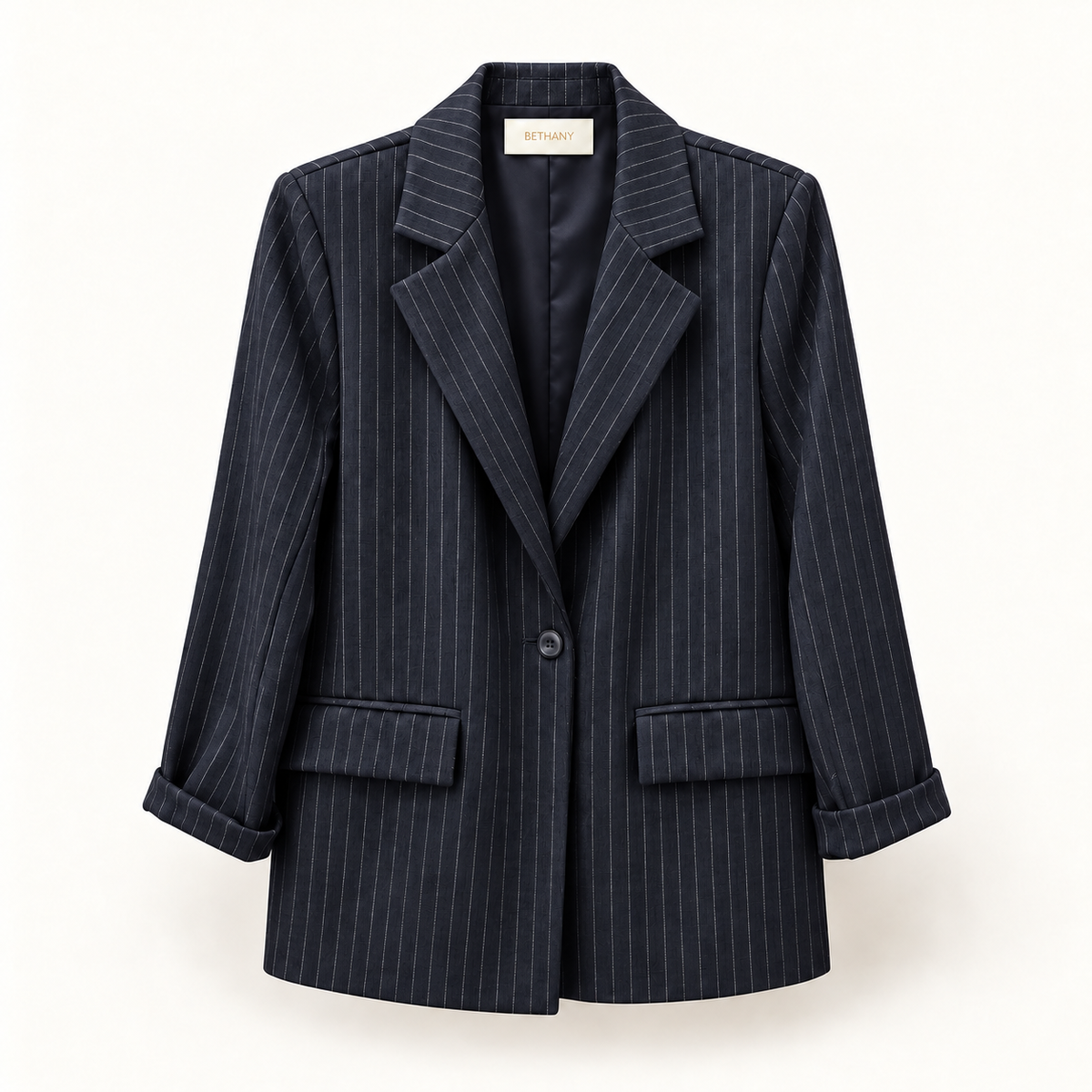 Giacca Freja Gessato con Revers e Tasche