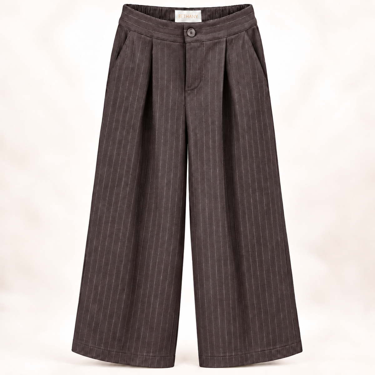 Pantalone Freja Gessato a Palazzo con Vita Alta e Pinces