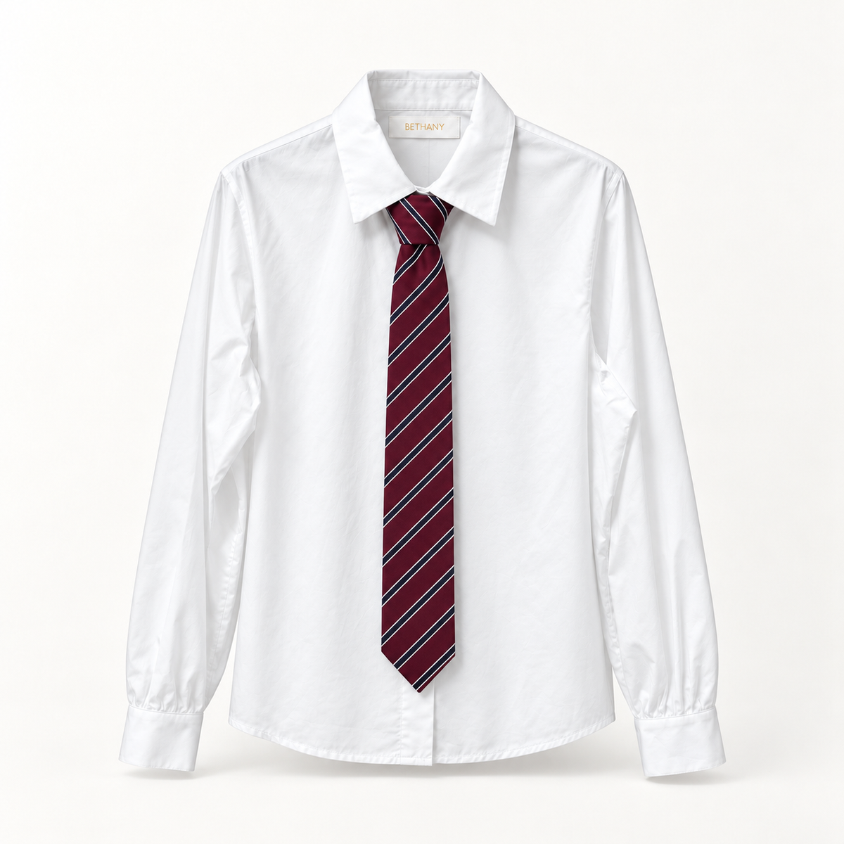 Camicia Sierra con Cravatta a Righe e Maniche Lunghe