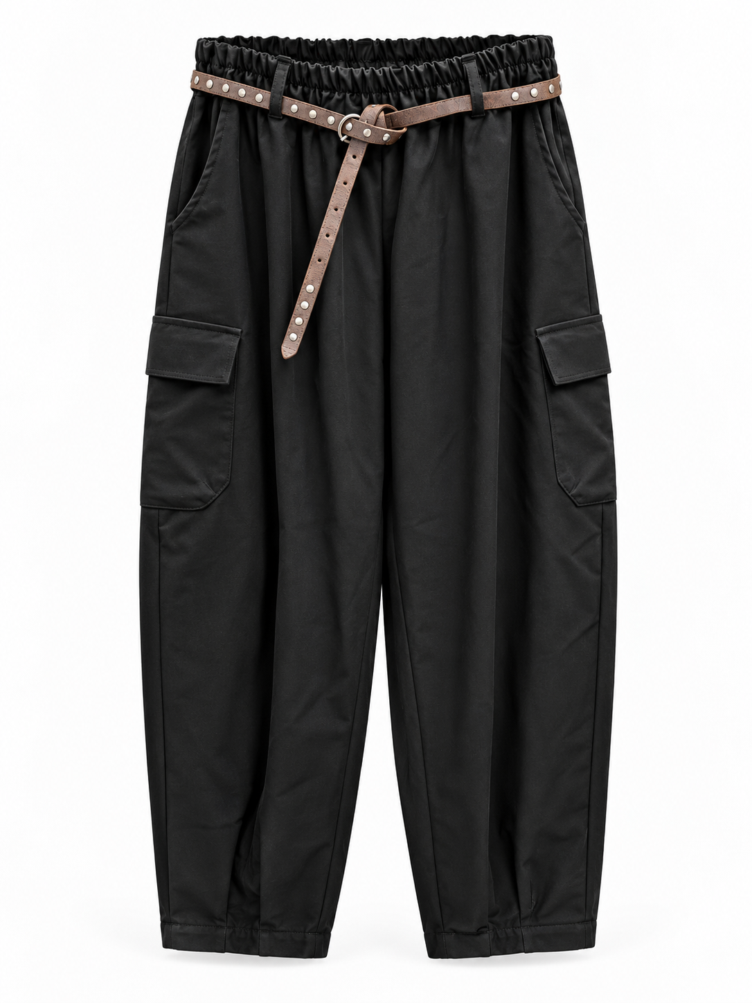 Pantalone Allure Cargo con Cintura Borchiata