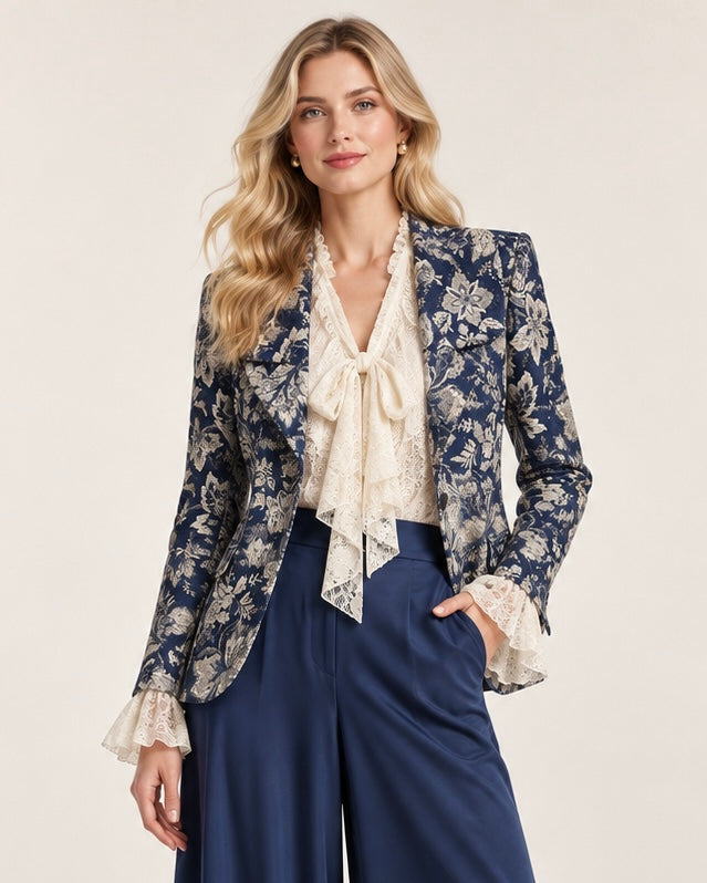 Giacca Jacquard Floreale