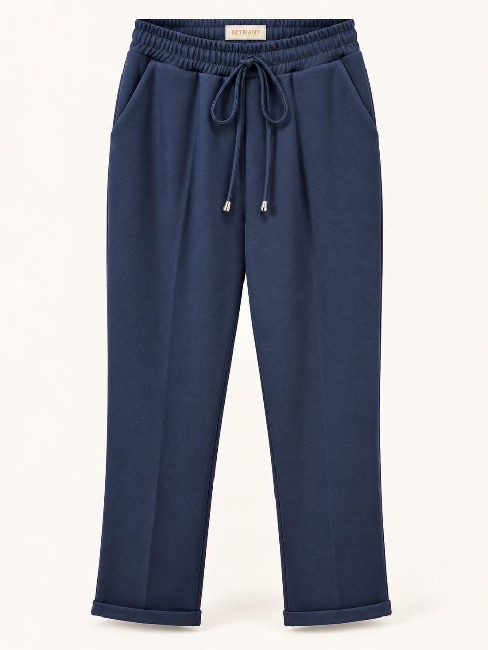 Pantalone Taya con Vita Elasticizzata, Coulisse e Risvolto – Casual Chic