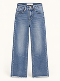 Denim Frayed Wide Leg