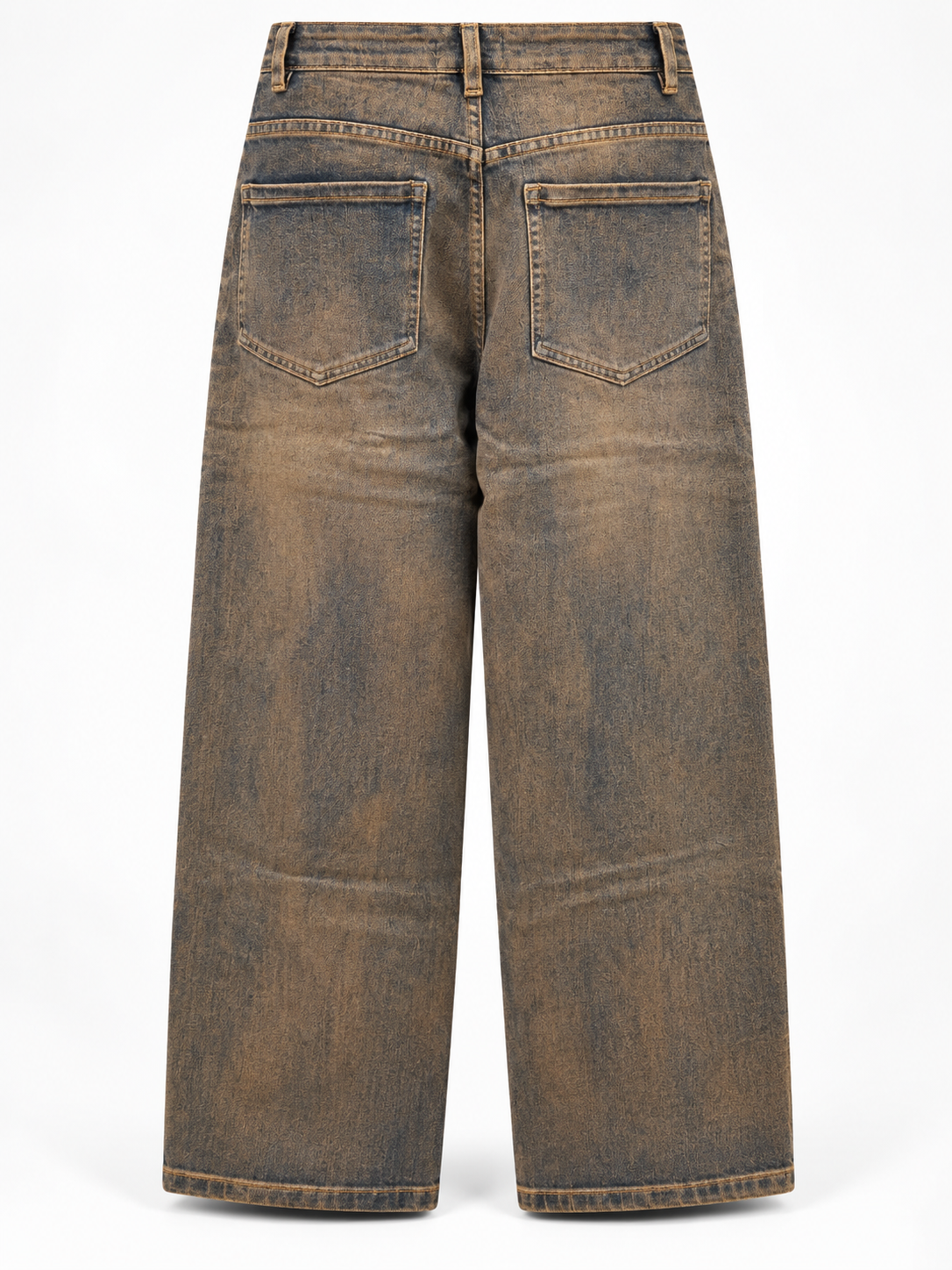 Denim Wide Leg Sveva Effetto Vintage Tabacco