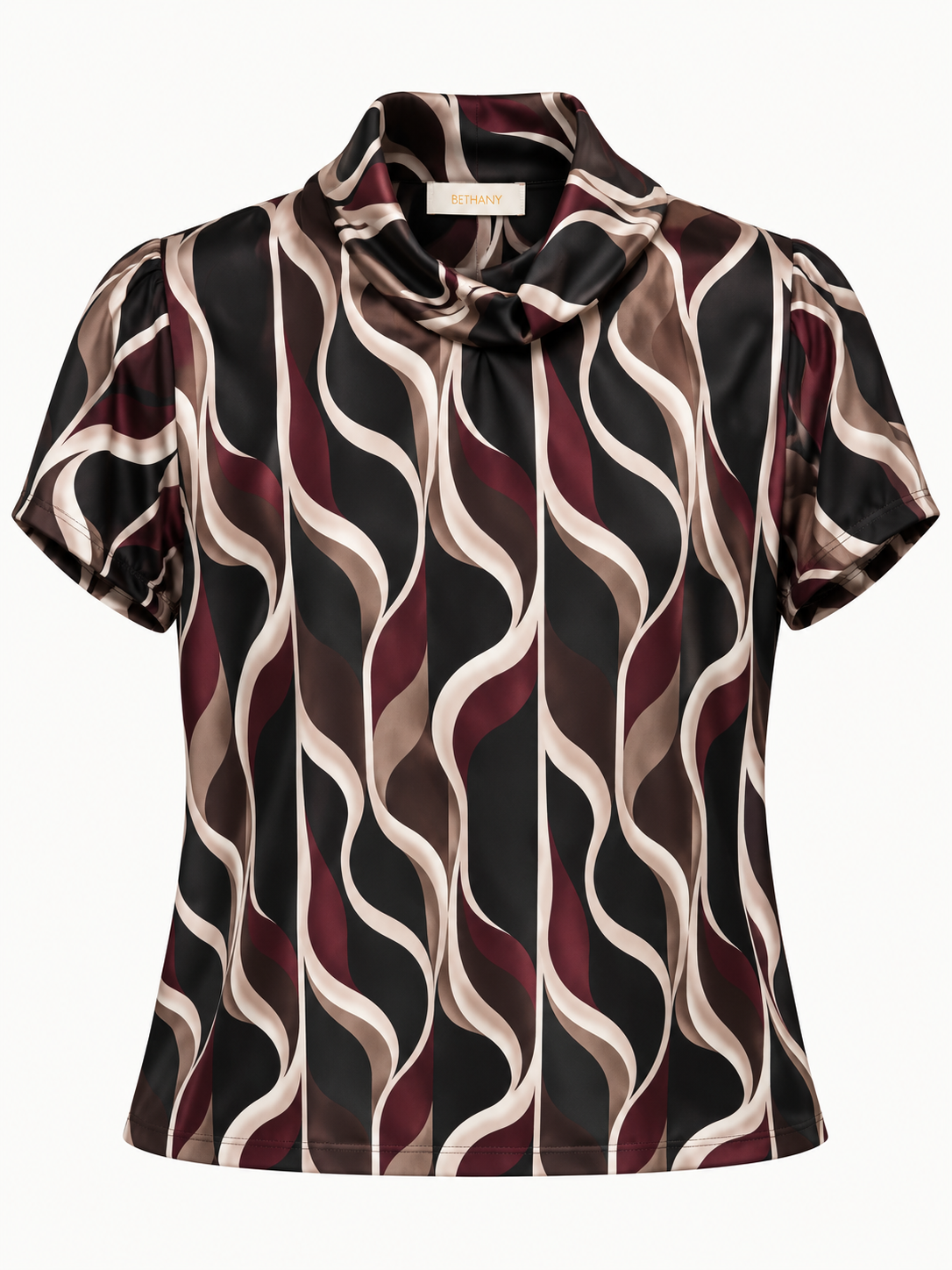 Maglia Onde a Maniche Corte e Colletto