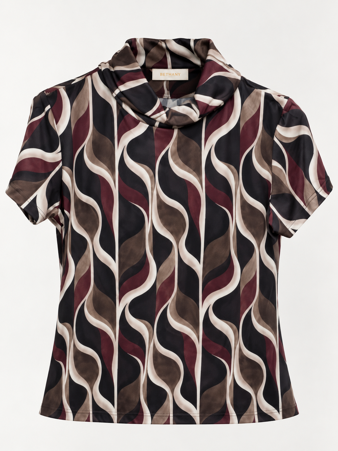 Maglia Onde a Maniche Corte e Colletto