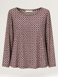 Blusa Fantasia Geometrica con Maniche Lunghe