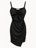 Mini Dress Drappeggiato Aveline – Mini Dress Elegante con Spalline Sottili