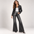 Denim Flare con Cintura Strass
