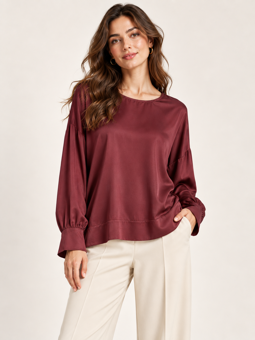Blusa Elegante Amouage in Raso