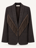 Giacca Savannah a Quadri con Frange