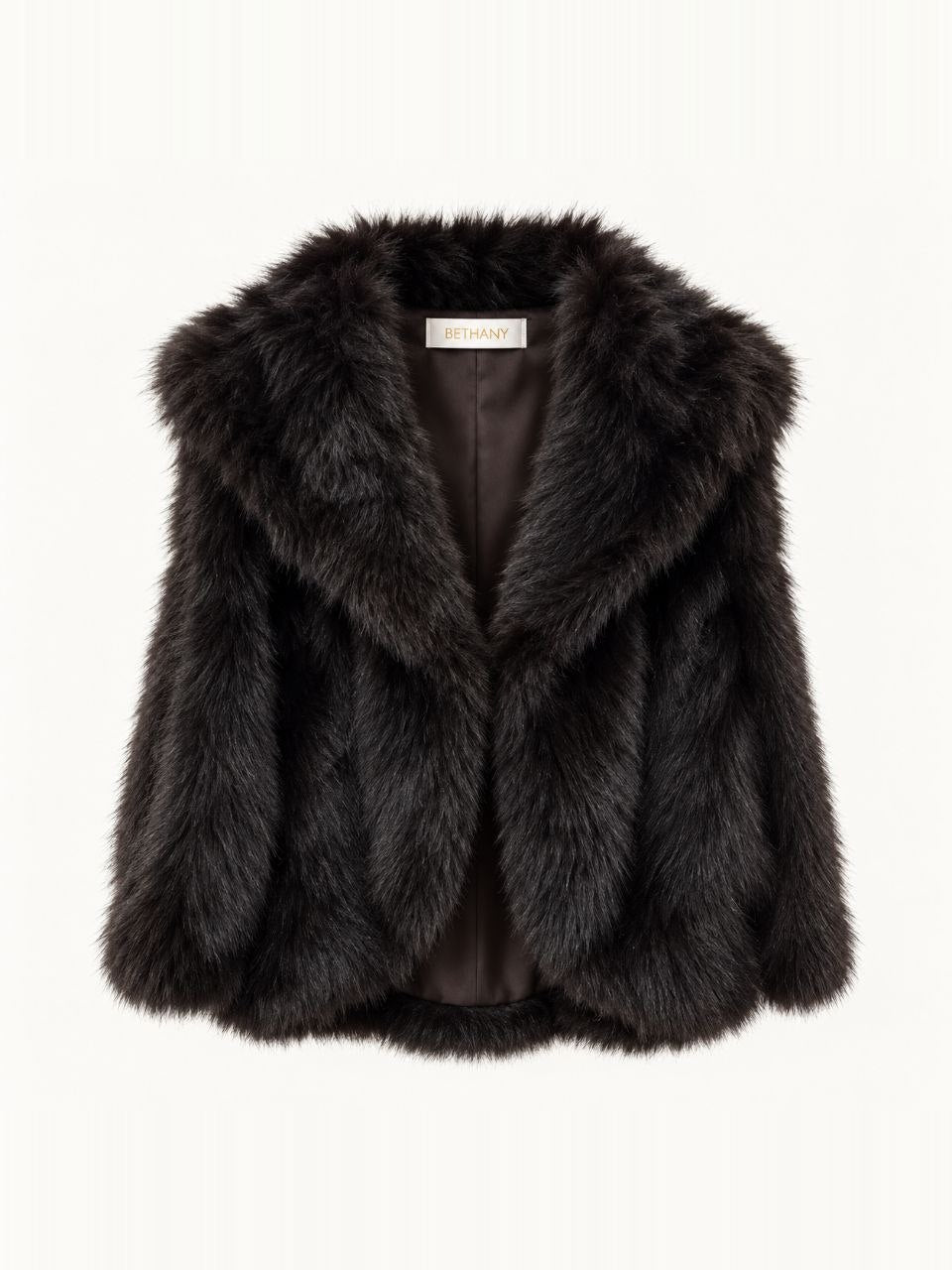 Pelliccia Eco-Fur Colette con Collo Ampio
