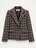 Blazer Doppiopetto in Tweed con Bottoni Oro