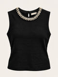 Maglia giromanica Chic con applicazioni gioiello