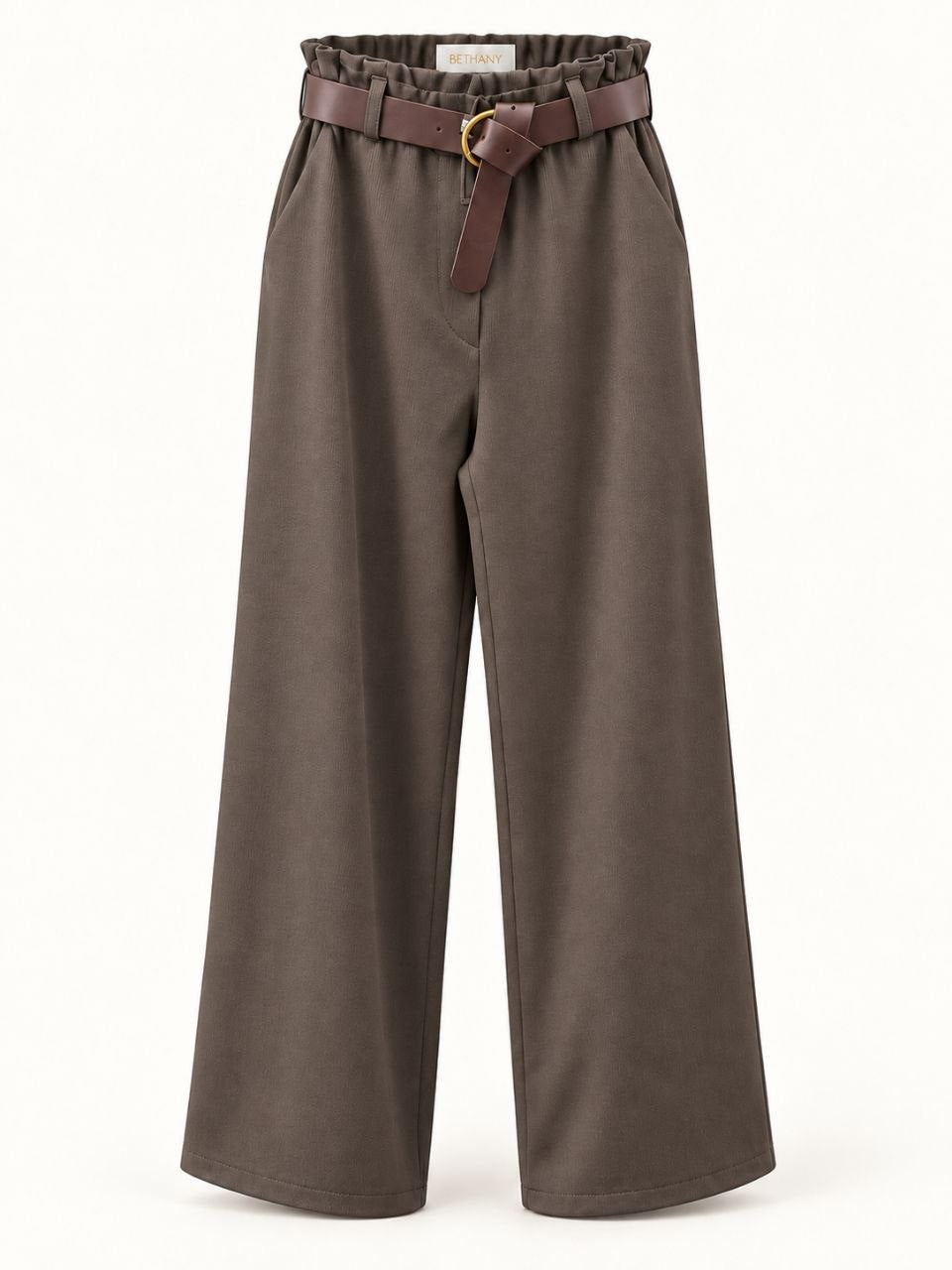 Pantaloni Palazzo Betty Vita Alta, Gamba Larga e Cintura Inclusa